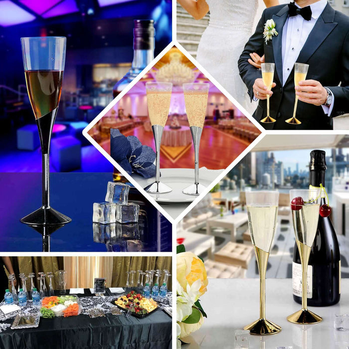 Elegant champagne glasses for celebrations and events.