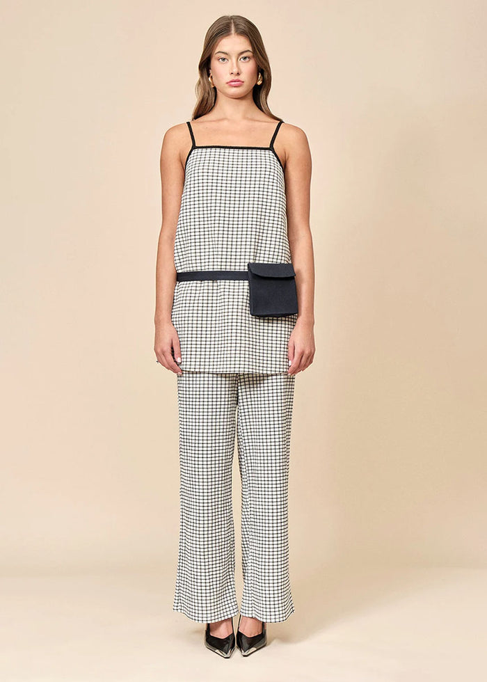 Anya Pants - Black & White Grid