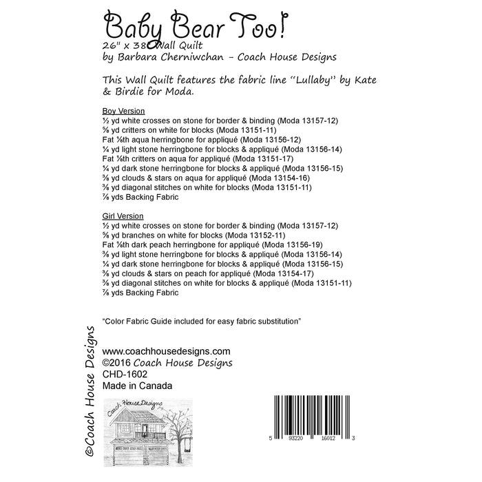 Baby Bear Too! Quilt Pattern