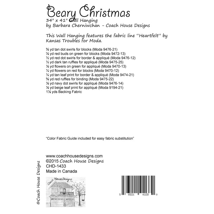 Beary Christmas Quilt Pattern