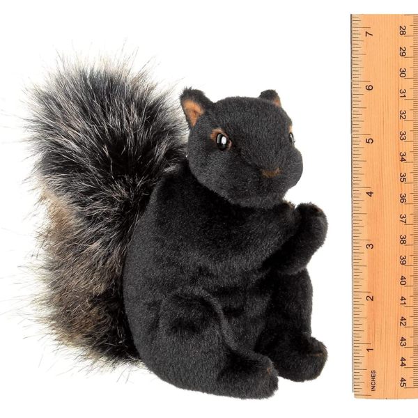 Black Plush Stuffed Squirrel Acorn Measuring Vertical
