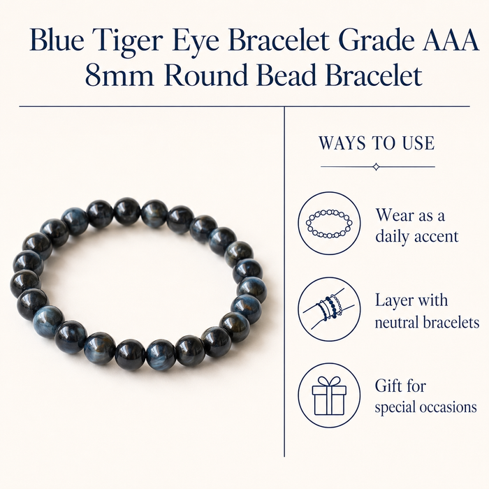 Blue Tiger Eye Bracelet (Generosity and Dreams)