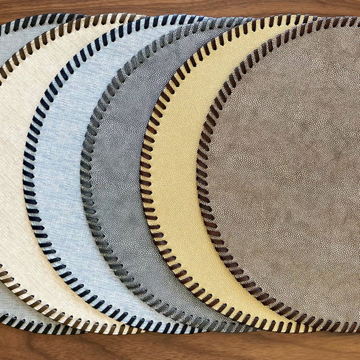 Bodrum Whipstitch Bluebell 15 Inch Round Placemats Set of 4