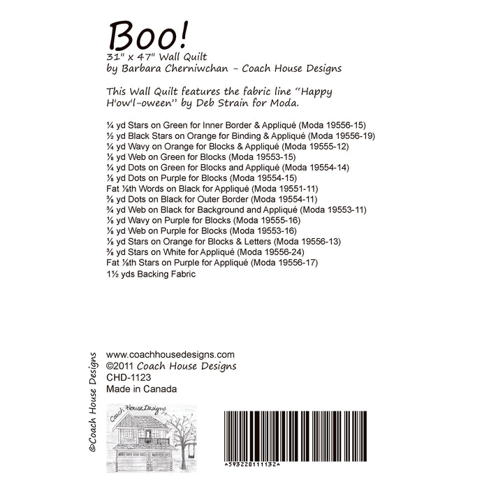 Boo! Quilt Pattern