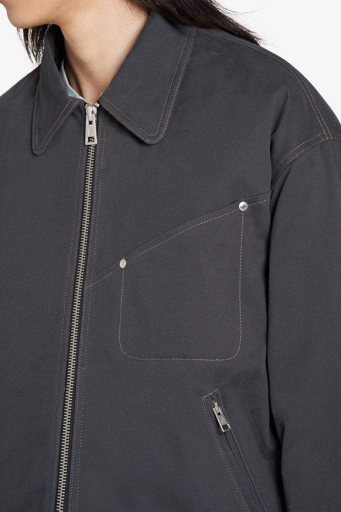 ÉTUDES STUDIO BOXY ZIPPED JACKET DK GREY 2