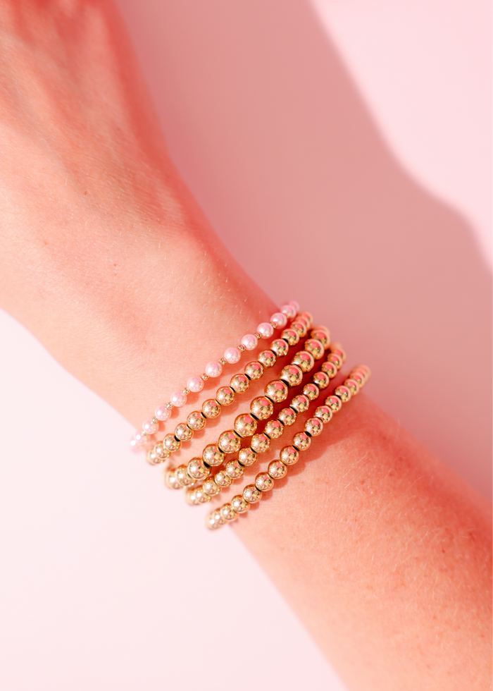 Bracelet Luci Pink Mini Pearl in Gold