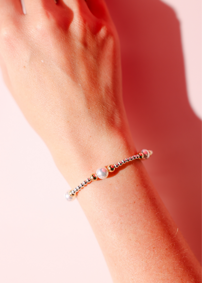 Bracelet Serena Pearl in Silver with Gold
