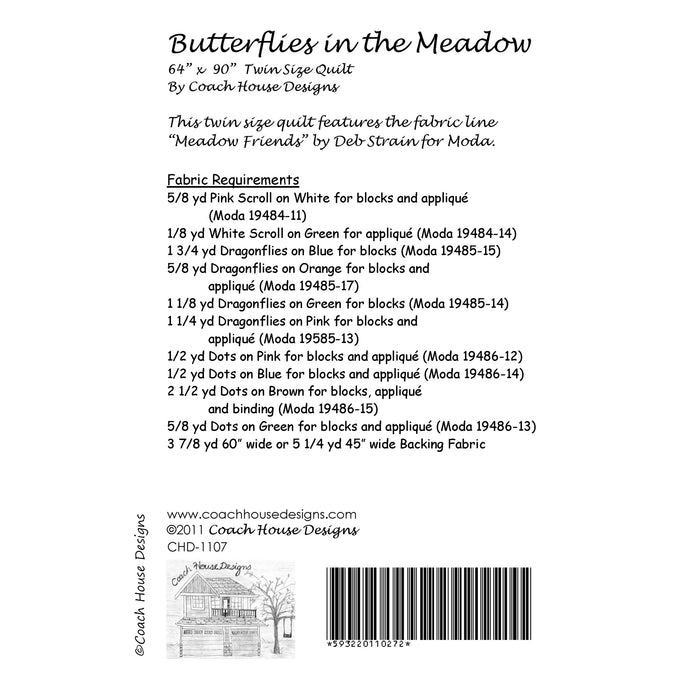 Butterflies in the Meadow Quilt Pattern