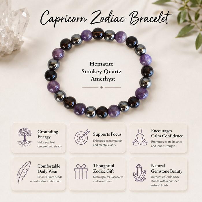 Capricorn Zodiac Crystal Bracelet, Capricorn Gifts