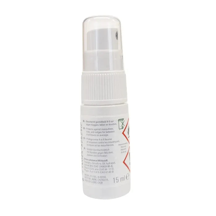 Care Plus Natural Citriodiol Insect Repellent Spray 15ml shown from the back on a white background