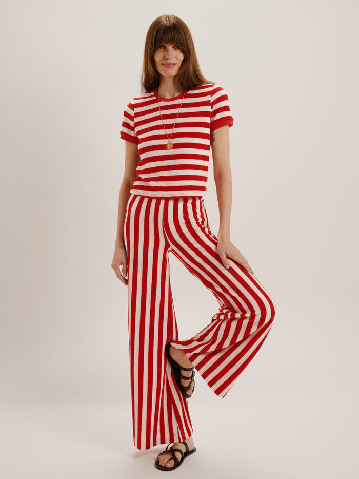 Cherry-Ivory Stripe