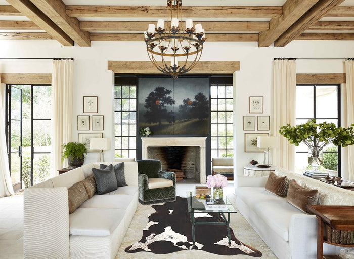 Chocolate and White Cowhide Rug #B3609
