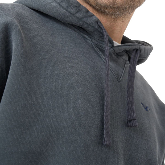 Cleptomanicx Ligull Washed Boxy Hoodie Blue Graphite