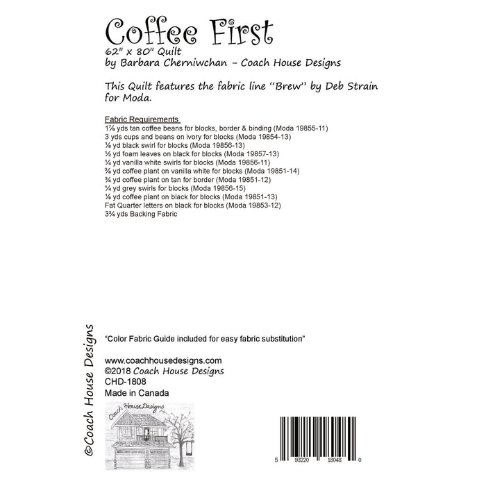Coffee First Quilt Pattern
