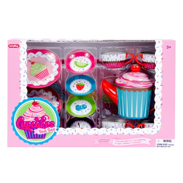 Cupcakes Tin Tea Set Pkg Front