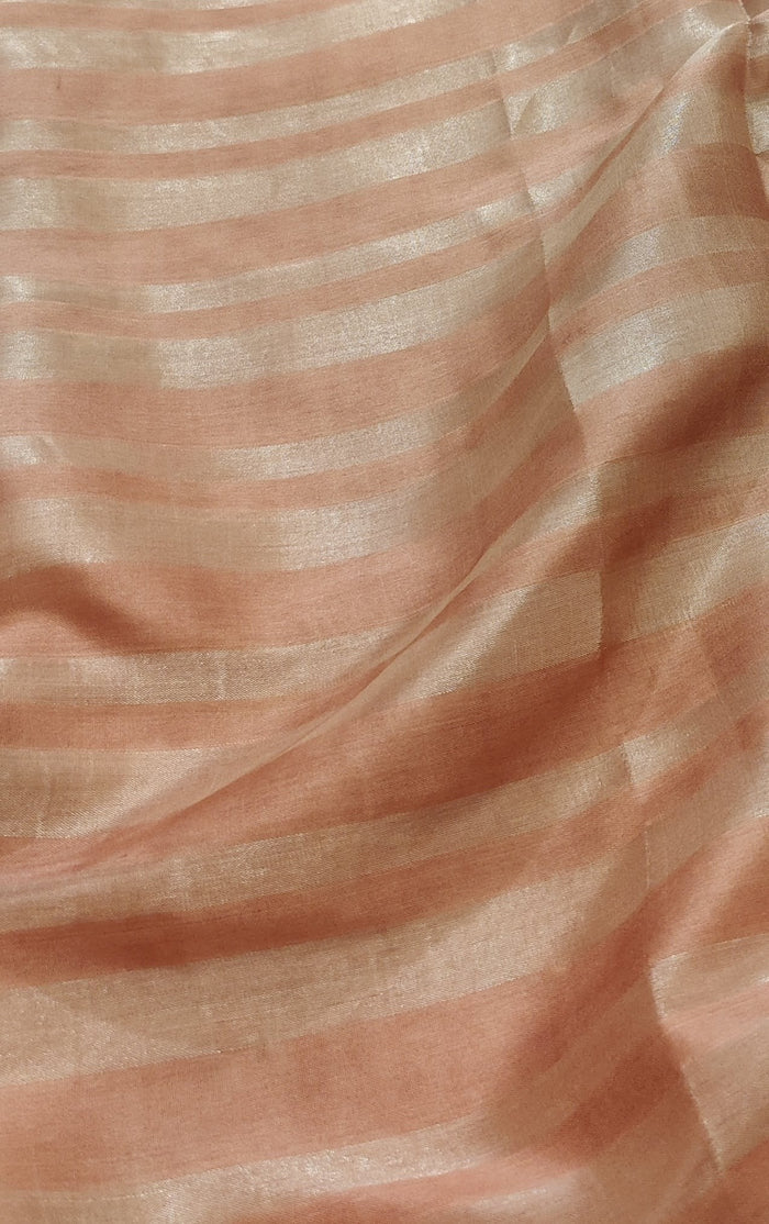 Dusty rose and gold stripes fabric