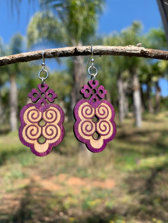 Eclecticism mixed pattern abstract earrings, eco-friendly jewelry made in USA