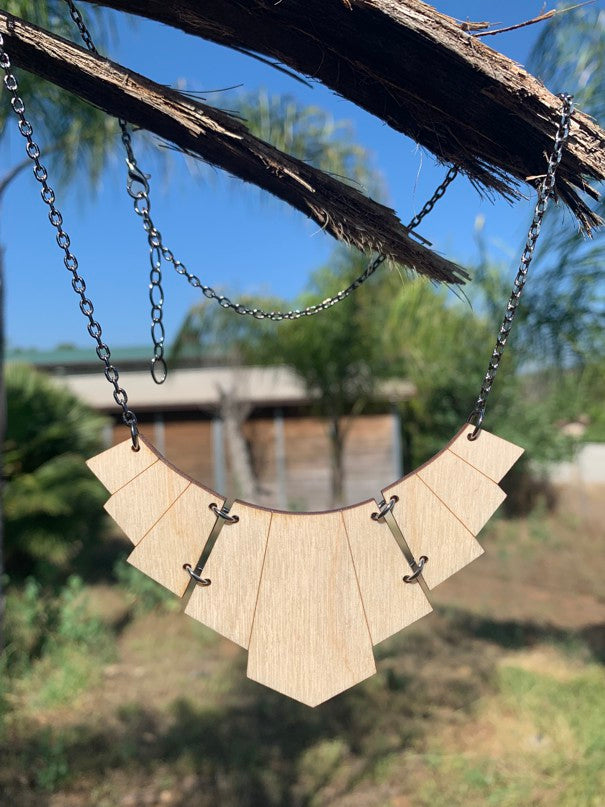 Egyptian goddess winged pendant necklace, laser-cut and made in USA
