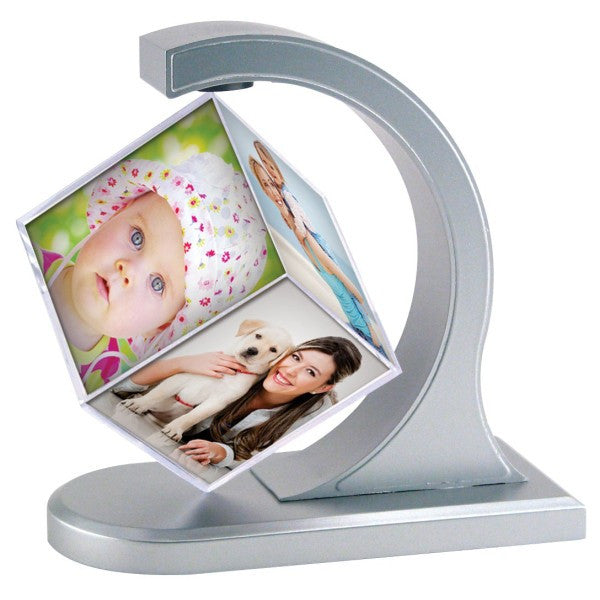Floating Magnet Photo Cube Silver