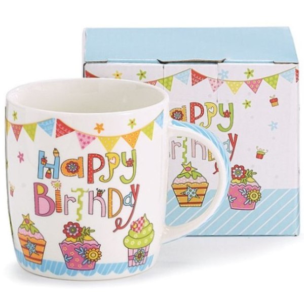 Happy Birthday Bone China Mug