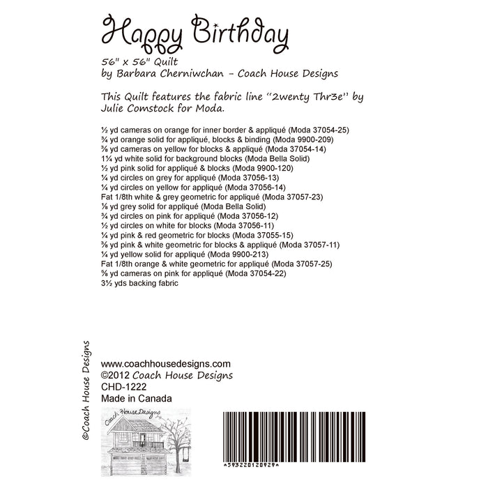 Happy Birthday Quilt Pattern