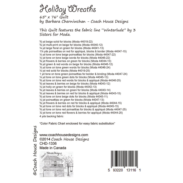 Holiday Wreaths Quilt Pattern