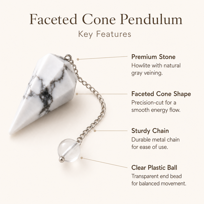 Howlite Pendulum (Inspiration and Balance)