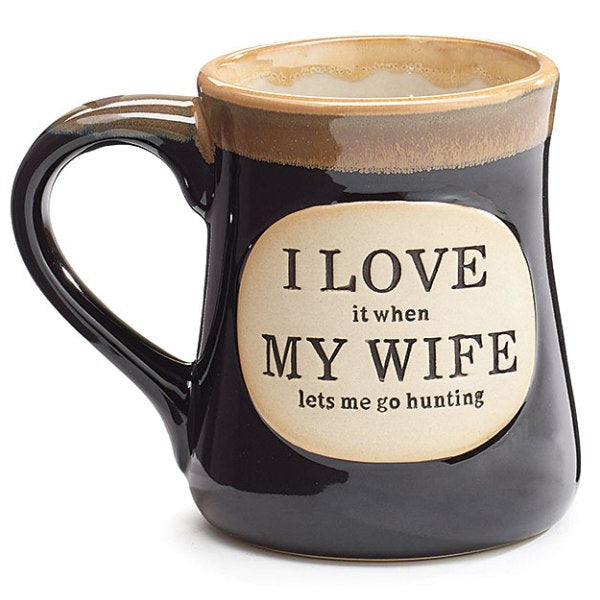 I Love My Wife Dark Blue 18 oz. Hunting Coffee Mug