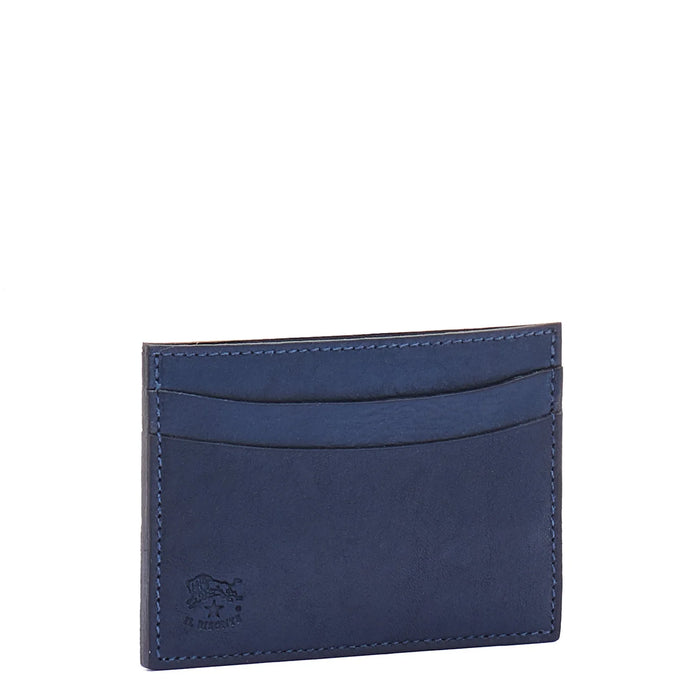 Il Bisonte Classic Card Case in Blue