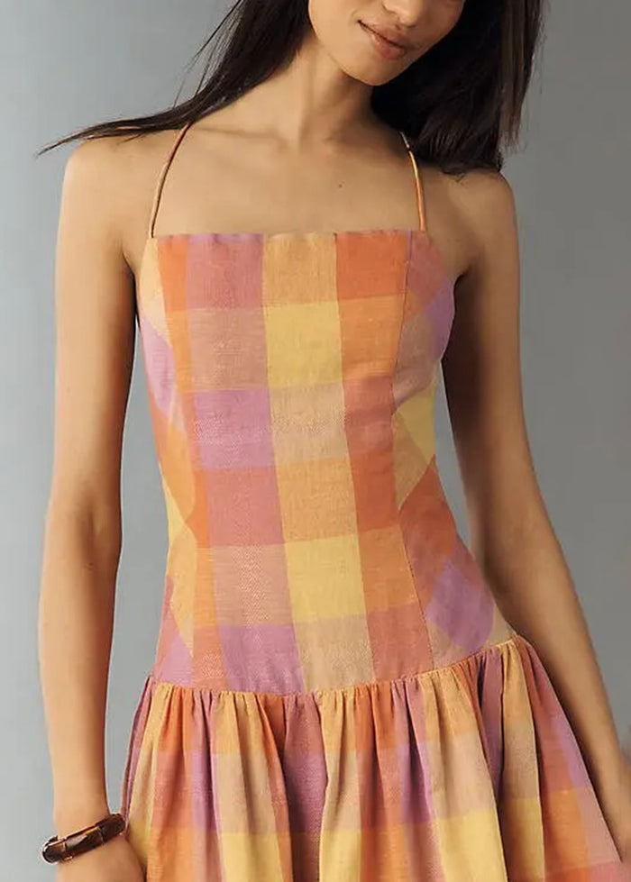 Juna Midi Dress - Orange Pink Multi