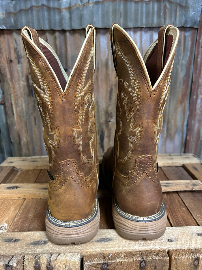 Justin 11" Rush Rustic Tan Waterproof Steel Toe Met Guard Square Toe