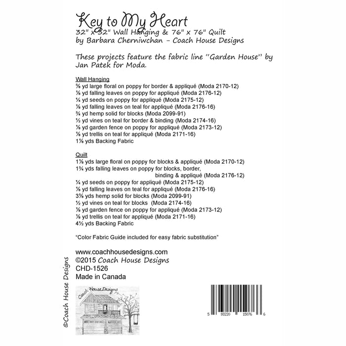 Key to My Heart Quilt Pattern