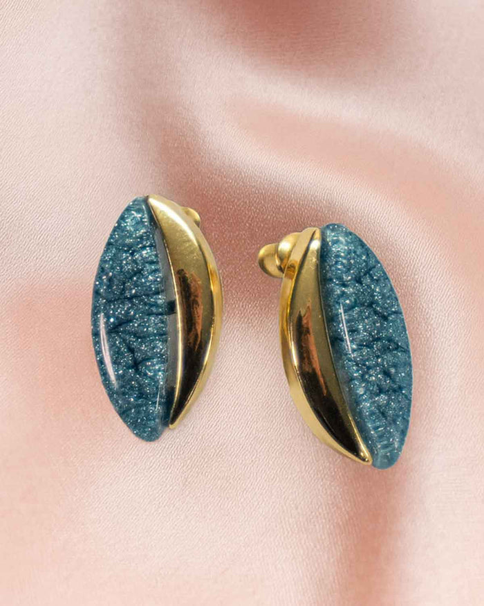 Kiara Enamel & Gold Effect Earrings - The Classic Boutique