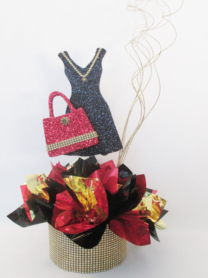 Styrofoam little black dress & purse centerpiece - Designs by Ginny