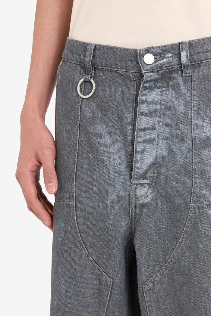 ETUDES STUDIO LOOSE JEANS SHORTS PAINT GREY 4