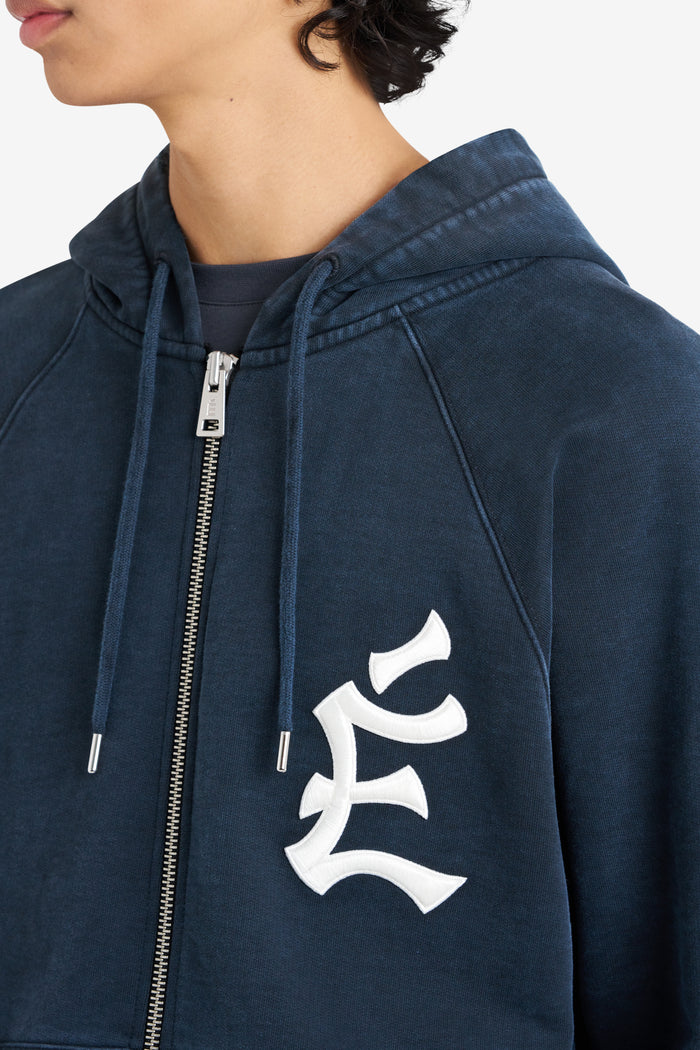 ETUDES STUDIO LOOSE ZIPPED HOODIE EMB NAVY 4