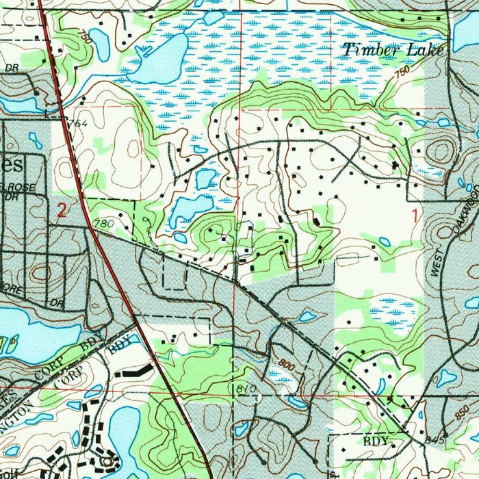 Map of Barrington, Illinois by USGS, 1993 – Lake Zurich, Fox River & Cuba Marsh Forest Preserve