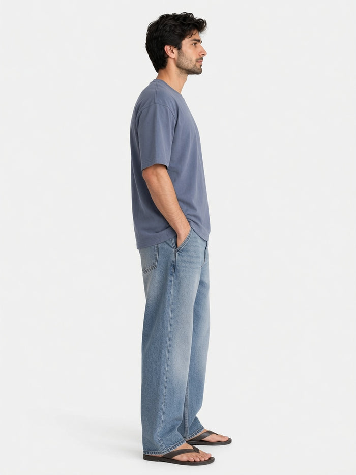 Men's Slate Blue Premium Oversized T-Shirt - Hinz Clothing