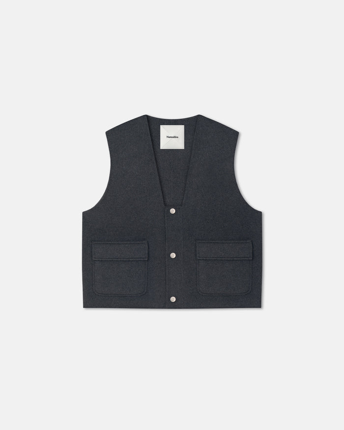 Mykel - Cropped vest - Grey Melange