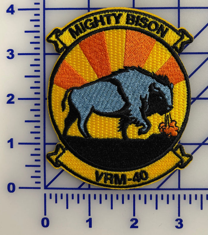 Officially Licensed US Navy VRM-40 Mighty Bison Squadron Patches