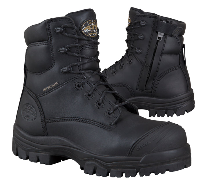 Oliver 150mm Black Zip Sided Boot 45645Z