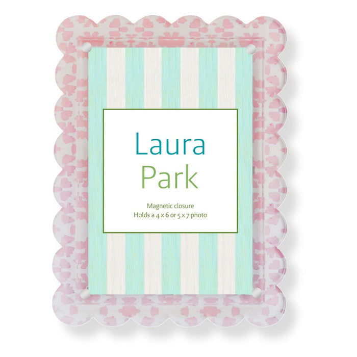 Picture Frame Chintz Rose Acrylic Scaloped Rect