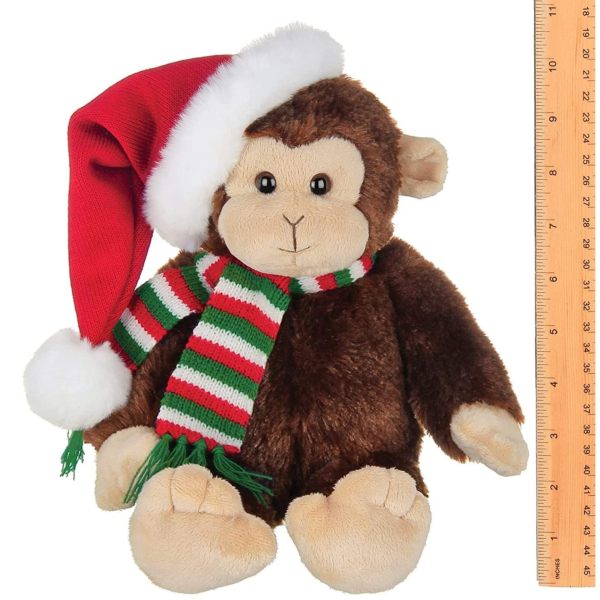 Plush Stuffed Christmas Monkey Nicky Measuring Vertically