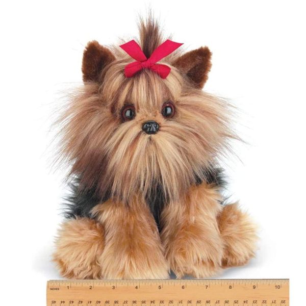 Plush Stuffed Yorkie Dog Chewie Measuring Horizontally