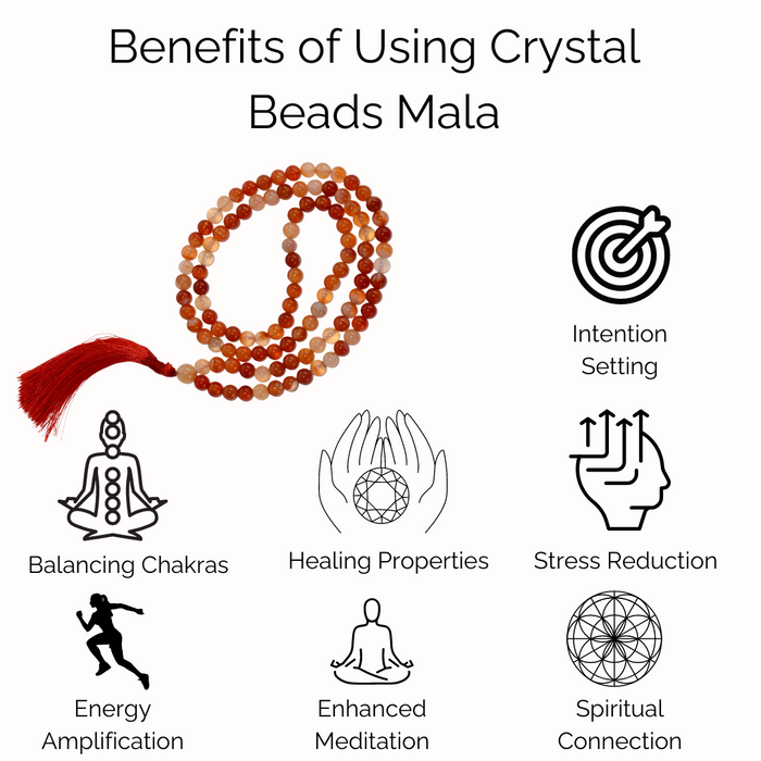 Rose Quartz Gemstone Mala, 108 Prayer Bead Mala.