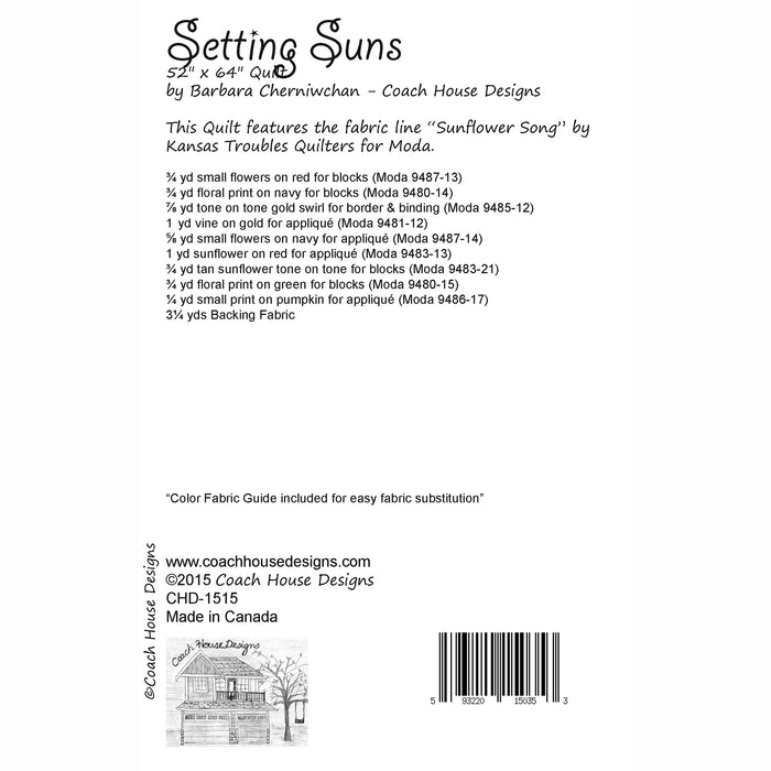 Setting Suns Quilt Pattern