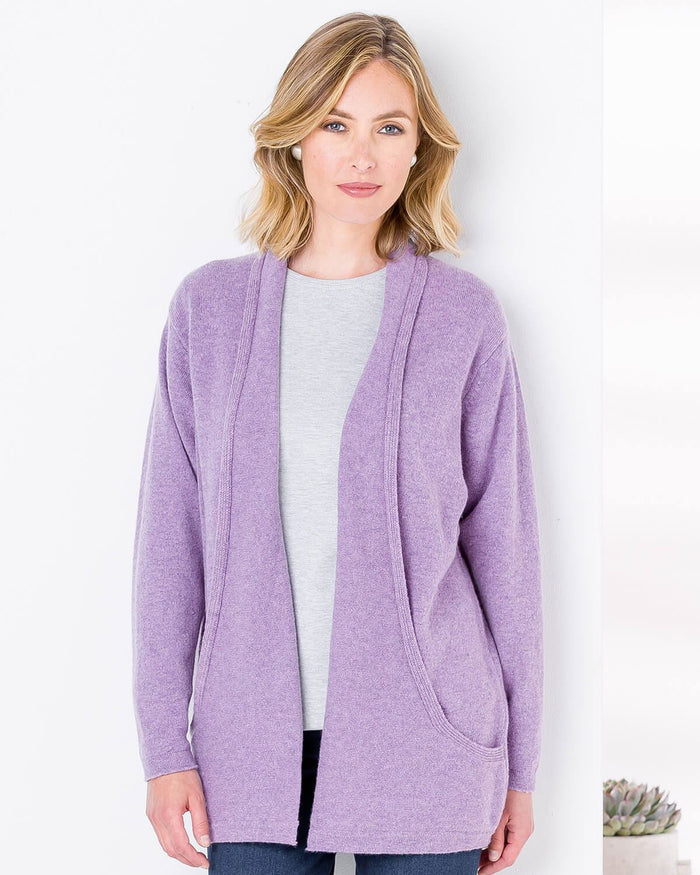Sienna Edge to Edge Cardigan - Lilac - The Classic Boutique