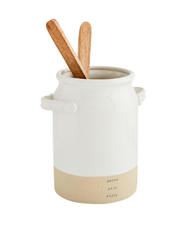 Stoneware Utensil Holder - Pine & Moss