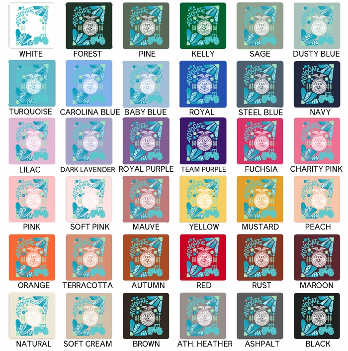 Support FFA Floral Blue- Bella Canvas T-Shirt