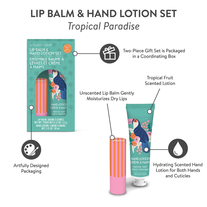 Tropical Paradise Lip Balm & Hand Lotion Set